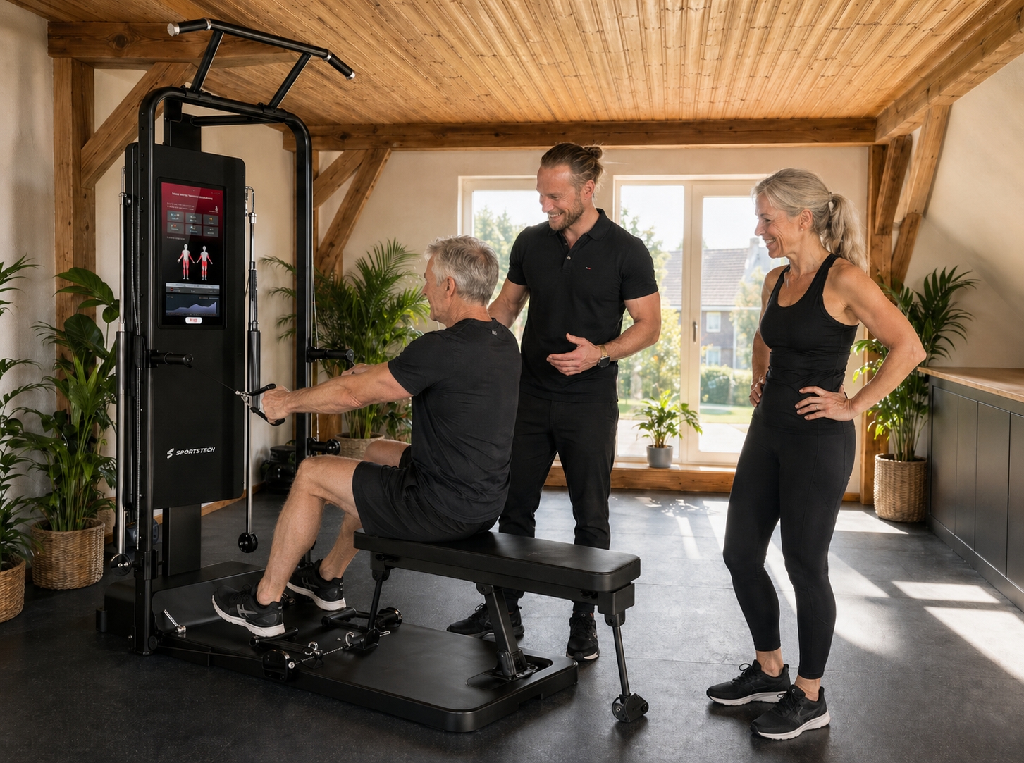 S-Gym Pro im Wellness Atelier – Tim und Hanna mit Kunde beim Training